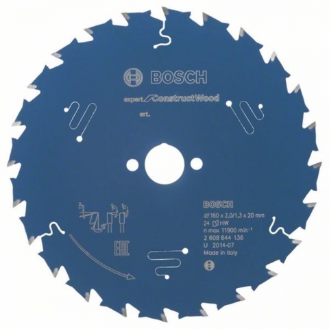 products/Пильный диск по дереву/бетону Expert for Construct 160x20x2/1.3x24T Bosch 2608644136