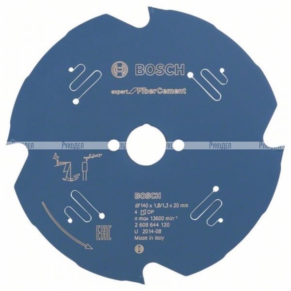 Пильный диск по фиброцементу/гипсокартону Expert for FiberCement 140x20x1.8/1.3x4T Bosch 2608644120