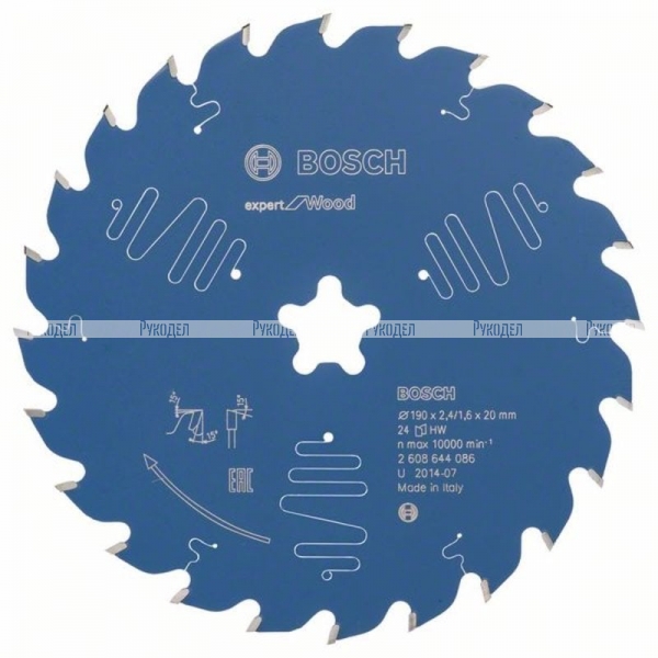 Пильный диск по дереву Expert for Wood 190x20x2.4/1.6x24T Bosch 2608644086