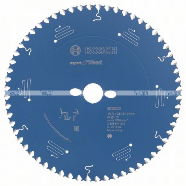 Пильный диск по дереву Expert for Wood 270x30x2.8/1.8x60T Bosch 2608644070