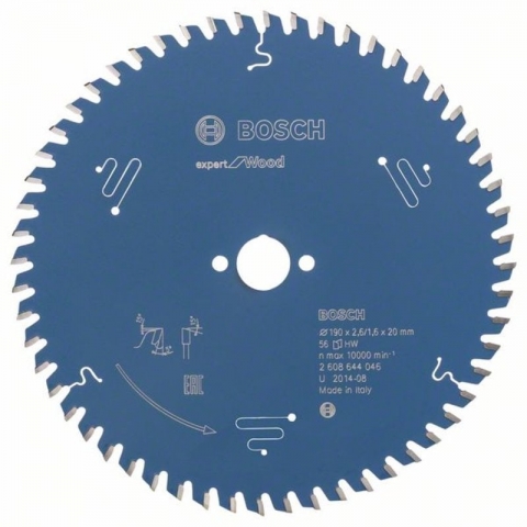 products/Пильный диск по дереву Expert for Wood 190x20x2.6/1.6x56T Bosch 2608644046