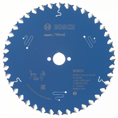 products/Пильный диск по дереву Expert for Wood 184x20x2.6/1.6x40T Bosch 2608644039