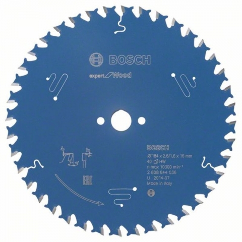 products/Пильный диск по дереву Expert for Wood 184x16x2.6/1.6x40T Bosch 2608644036