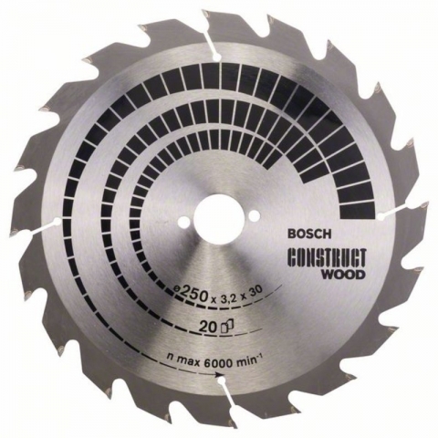 products/Пильный диск по дереву/бетону 250×3.2×30 мм 20Т CONSTRUCT Bosch 2608641774