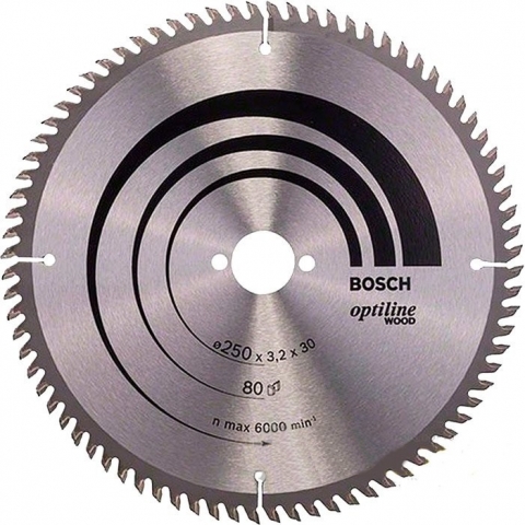 products/Пильный диск 250×3.2×30 мм 80Т OPTILINE Bosch 2608640660
