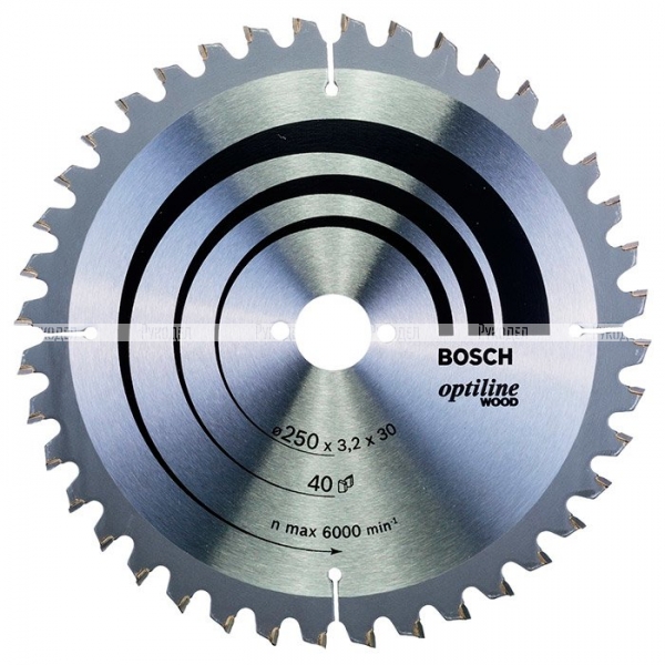 Пильный диск 250×3.2×30 мм 40Т OPTILINE Bosch 2608640643