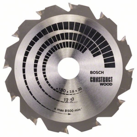 products/Пильный диск по дереву/бетону 180×2.6×30 мм 12Т CONSTRUCT Bosch 2608640632