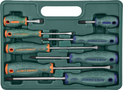 products/D71PP08S Jonnesway Набор отверток стержневых ANTI-SLIP GRIP, 8 предметов