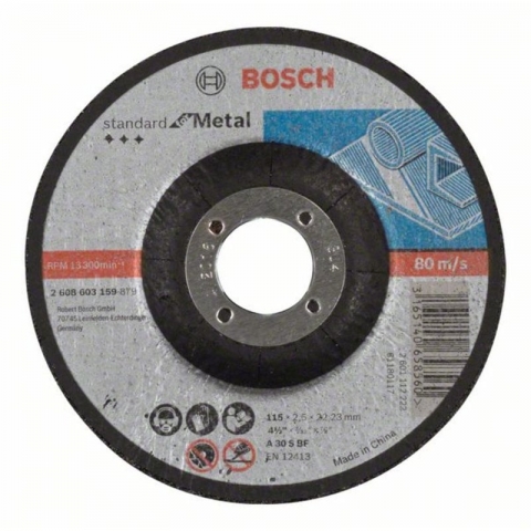 products/Вогнутый отрезной круг по металлу 115×22.23×2.5 мм A 30 S BF Standard Bosch 2608603159