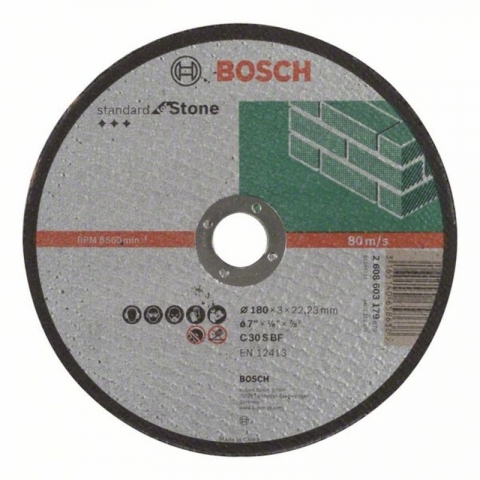 products/Прямой отрезной круг по камню 180×22.23×3.0 мм C 30 S BF Standard Bosch 2608603179