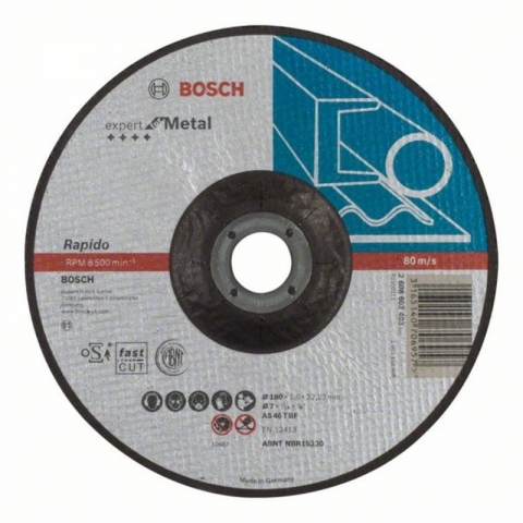 products/Вогнутый отрезной круг по металлу 180×22.23×3.0 мм AS 46 T BF Expert Bosch 2608603403