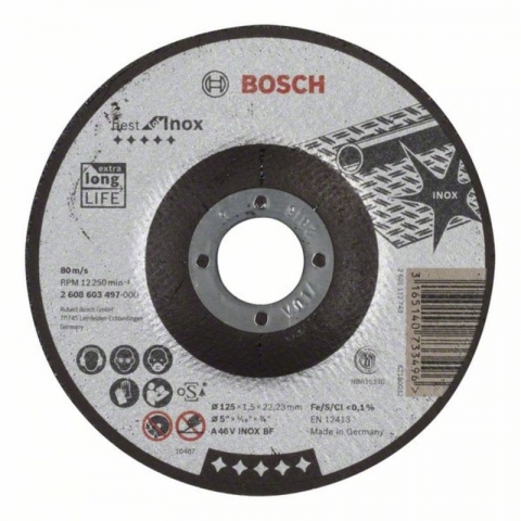 products/Вогнутый отрезной круг по нержавеющей стали 125×22.23×1.5 мм A 46 V INOX BF Best for Inox Bosch 2608603497