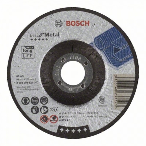 products/Отрезной круг по металлу 125×22.23×2.5 мм A 30 V BF Best, вогнутый, Bosch 2608603527