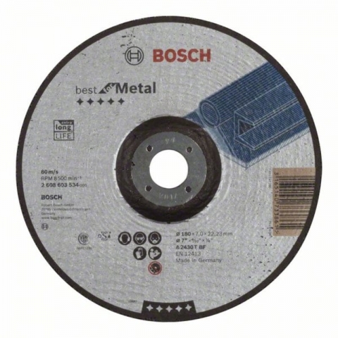 products/Обдирочный круг Best по металлу 180х7.0×22.23 мм вогнутый A 2430 T BF Bosch 2608603534