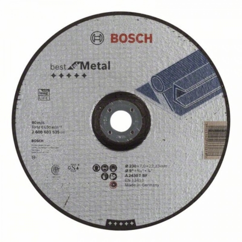 products/Обдирочный круг Best по металлу 230х7.0×22.23 мм вогнутый A 2430 T BF Bosch 2608603535