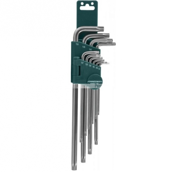 H08S110S Jonnesway Набор ключей торцевых TORX® удлиненных с центрированным штифтом Т9-50, 10 предметов