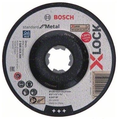 products/Обдирочный круг X-LOCK Standard for Metal 125х6 мм по металлу вогнутый Bosch 2608619366