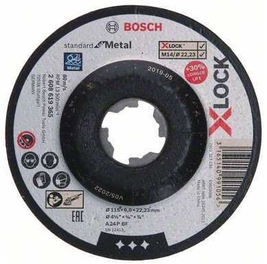 products/Обдирочный круг X-LOCK Standard for Metal 115х6 мм по металлу вогнутый Bosch 2608619365