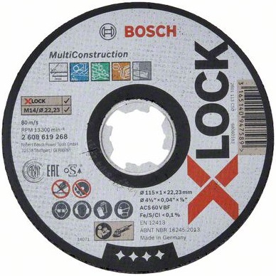products/Диск отрезной (115x1x22.23 мм; прямой) универсальный X-LOCK Multi Material Bosch 2608619268