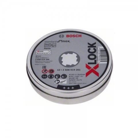 products/Отрезной диск (115x1x22.23 мм; прямой; 10 шт) по нержавейке X-LOCK Bosch 2608619266