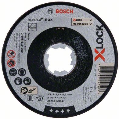 products/Отрезной диск (115×1.6×22.2 мм) по нержавеющей стали X-LOCK Bosch 2608619260