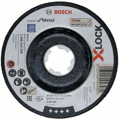 products/Диск обдирочный (115x6x22.23 мм; вогнутый) по металлу X-LOCK Expert for Metal Bosch 2608619258