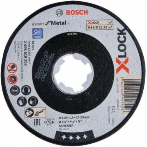 products/Диск отрезной (115×1.6×22.23 мм; прямой) по металлу X-LOCK Expert for Metal Bosch 2608619252