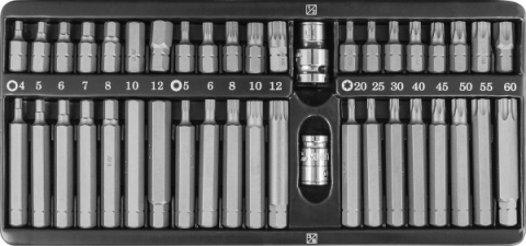 products/S29H4142SM Jonnesway Набор вставок-бит 10 мм DR с переходниками, 42 предмета