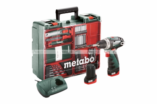 Шуруповерт аккумуляторный плюс набор оснастки Metabo PowerMaxx BS Basic 600080880