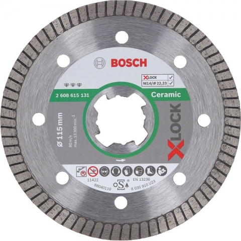 products/Алмазный диск по керамике 115×22.23×1.4×7 мм X-LOCK Best for Ceramic Extraclean Turbo Bosch 2608615131