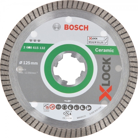 products/Алмазный диск по керамике 125×22.23×1.4×7 мм X-LOCK Best for Ceramic Extraclean Turbo Bosch 2608615132