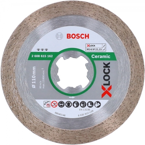 products/Алмазный диск по керамике 110×22.23×1.8×10 мм X-LOCK Best for Ceramic Bosch 2608615162