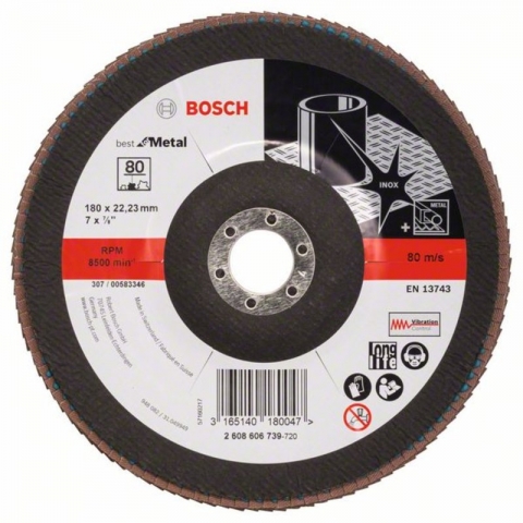 products/Лепестковый шлифкруг по металлу X571 Best for Metal 180×22.23 мм K80 Bosch 2608606739