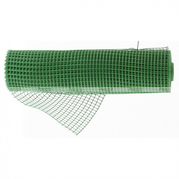 Решетка заборная в рулоне, облегченная, 0,8 х 20 м, ячейка 17 х 14 мм, пластиковая, зеленая, Россия, арт. 64522