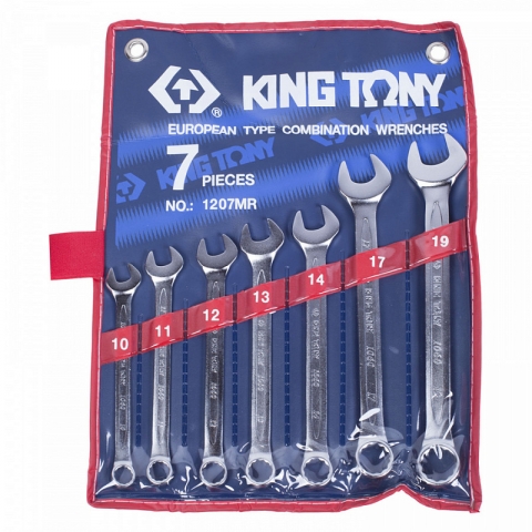 products/Набор ключей комбинированных 10-19 мм 7 предметов King Tony, 1207MR