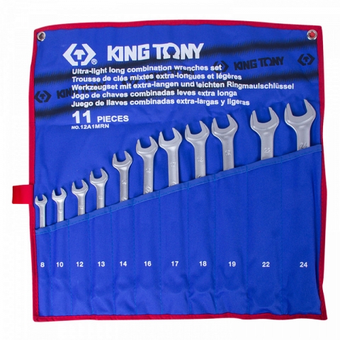products/Набор комбинированных удлиненных ключей, 8-24 мм, чехол из теторона, 11 предметов, KING TONY , арт. 12A1MRN