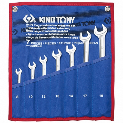 products/Набор комбинированных удлиненных ключей, 8-19 мм, 7 предметов, KING TONY, арт. 12C7MRN01