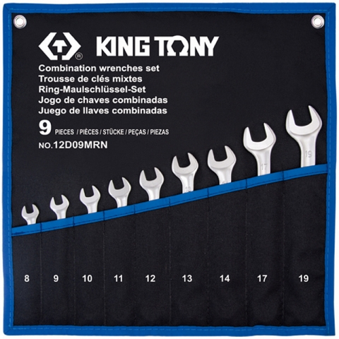 products/Набор комбинированных ключей, 8-19 мм, чехол из теторона, 9 предметов, KING TONY, арт. 12D09MRN