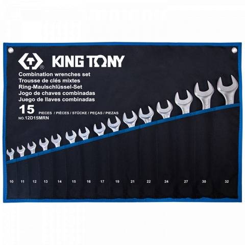 products/Набор комбинированных ключей, 10-32 мм, чехол из теторона, 15 предметов, KING TONY, арт. 12D15MRN