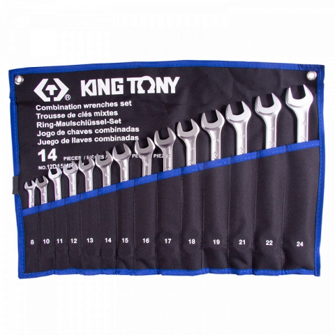 products/Набор комбинированных ключей, 8-24 мм, чехол из теторона, 14 предметов, KING TONY, 12D15MRN01