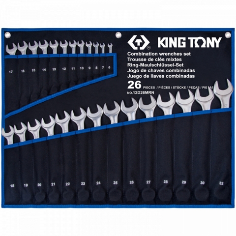 products/Набор комбинированных ключей, 6-32 мм, чехол из теторона, 26 предметов, KING TONY, арт. 12D26MRN