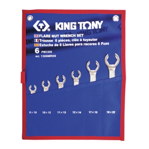 products/Набор разрезных ключей, 8-22 мм, чехол из теторона, 6 предметов, KING TONY, арт. 1306MRN