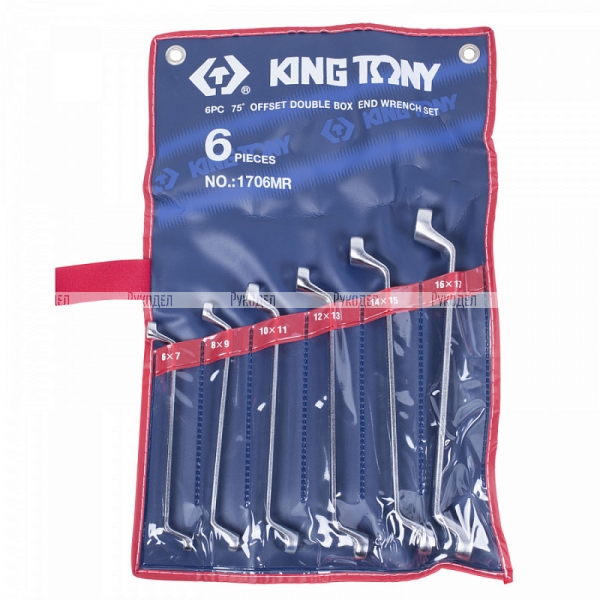 Набор ключей накидных 6-17 мм 6 предметов King Tony, арт. 1706MR