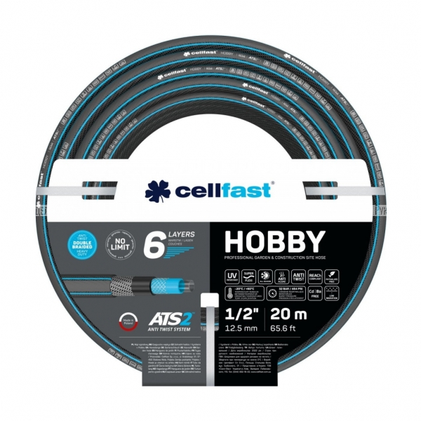 Садовый шланг 6 слоя Cellfast HOBBY ATS2 ™ 1/2" 20 м арт. 16-202