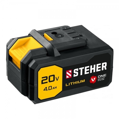 products/Аккумуляторная батарея STEHER 20В, 4 Ач, Li-Ion тип V1, V1-20-4