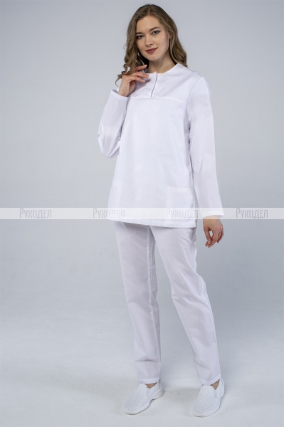 Рубашка женская на кнопках (тк.Satory), белый, Факел арт. 87470139
