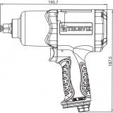 Гайковерт ударный пневматический, композитный корпус, Thorvik1/2"DR 7500 об/мин, 680 Нм арт. AIW1268