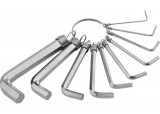Набор ключей имбусовых HEX, 1,5-10 мм, CrV, 10 шт, никелированный, на кольце Sparta 112685