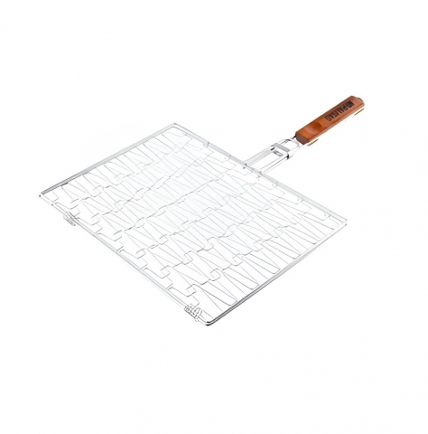 products/Решетка гриль PALISAD 69551, хромированная, деревянная ручка, эластичное плетение