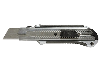 products/Нож, 25 мм, выдвижное лезвие, усиленная метал. направляющая, метал. обрезин. ручка MATRIX MASTER